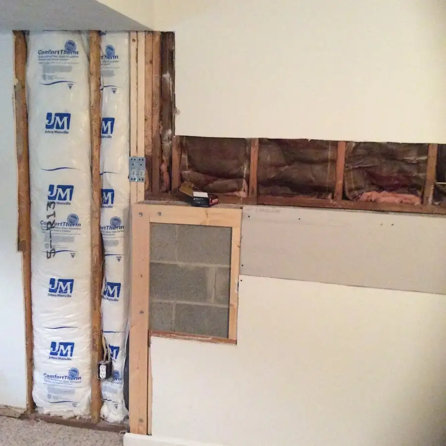 Wall insulation replacement during Basement Flood Cleanup in Algona